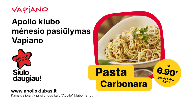 Apollo klubo mėnesio pasiūlymas