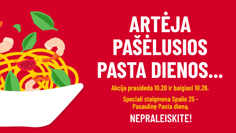 Pašėlusios pasta dienos artėja!