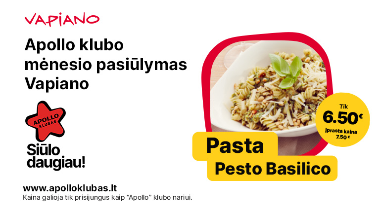 Apollo Klubo pasiūlymas